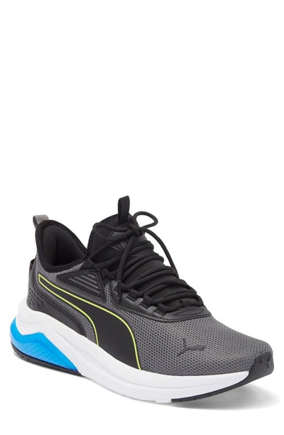 Puma Amplifier Sneaker In Cool Dark Gray-lime-black