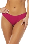 Vince Camuto Shirred Smooth Fit Cheeky Bikini Bottoms In Raspberry