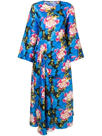 Kenzo Floral-print Silk Midi Dress In 99
