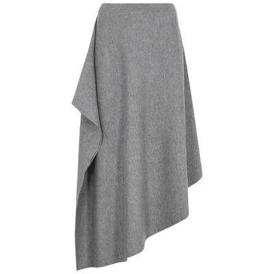 Jw Anderson Grey Asymmetric Wool Skirt