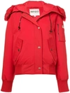 Kenzo Red Faux Fur-trimmed Shell Jacket