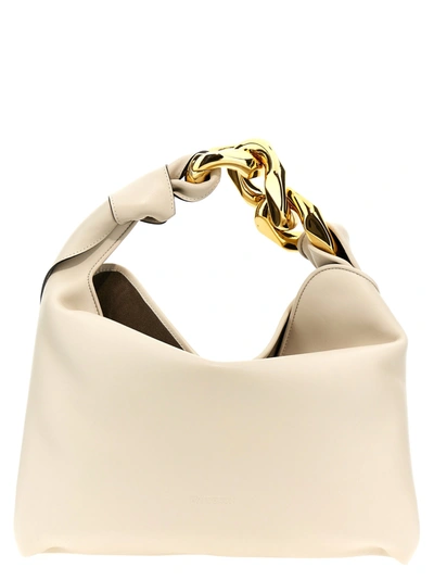 Jw Anderson J.w. Anderson 'chain Hobo' Small Shoulder Bag In White