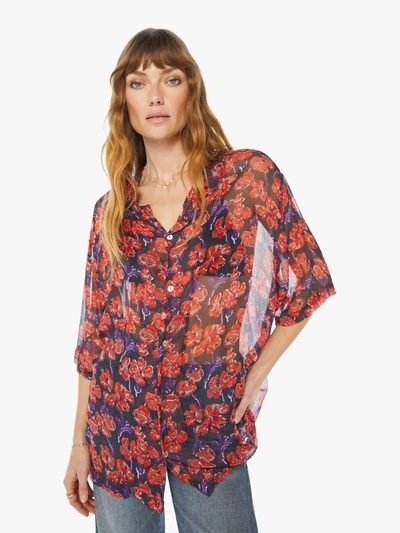 Natalie Martin Kevin Shirt Watercolor Onyx In Red - Size X-small