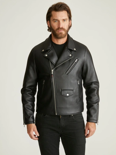 Robert Graham Vegan Leather Moto Jacket In Black