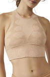 Fp Movement Floral Every Single Time Racerback Sports Bra In Desert Dust