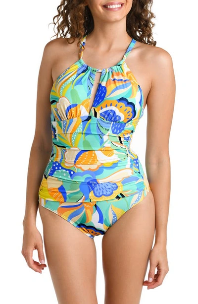 La Blanca High Neck One-piece Swimsuit In Multi