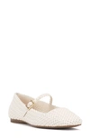 Vince Camuto Vinley Mary Jane Square Toe Flat In Coconut Cream
