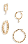Ajoa Slaybelles Set Of 2 Hoop Earrings In Gold