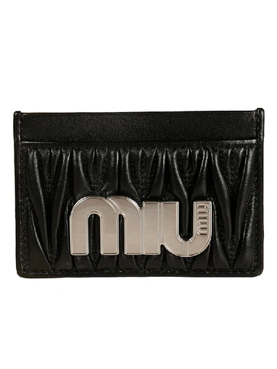Miu Miu Logo Cardholder In Black