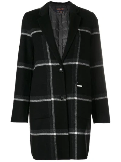 Woolrich Checked Coat In Black
