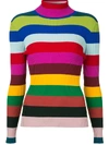 Milly Ribbed Turtleneck Sweater In Multicolour