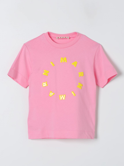 Marni Kids' T-shirt Con Logo In Pink