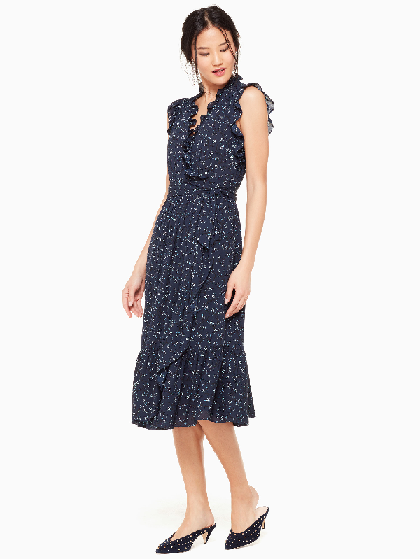 wild roses ruffle wrap dress