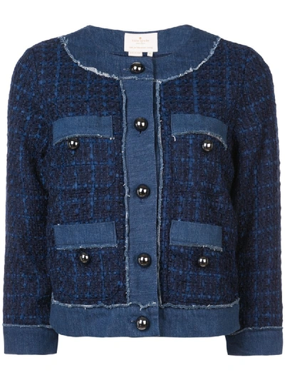 Kate Spade Broome Street Denim Tweed Jacket In Indigo Multi