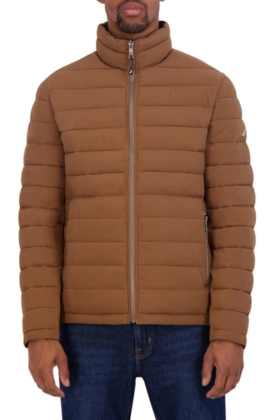 Nautica Water Resistant Reversible Puffer Jacket In Coco
