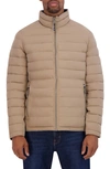 Nautica Water Resistant Reversible Puffer Jacket In Taupe
