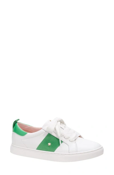 Kate Spade Adorn Sneaker In Optic White/ Fresh Green