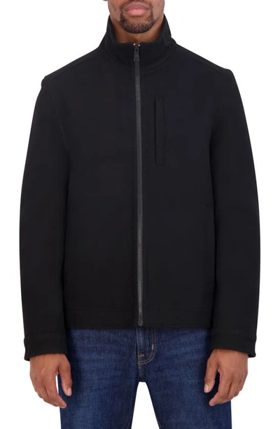 Nautica Water Resistant Wool Blend Jacket In Black