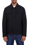 Nautica Water Resistant Wool Blend Coat In Black