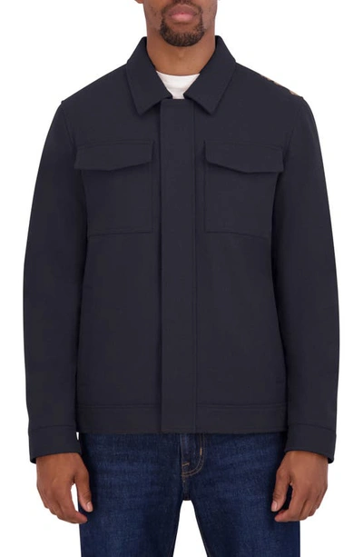 Nautica Water Resistant Wool Blend Coat In Charcoal