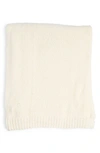 Bcbg Chenille Knit Throw Blanket In White Alyssum