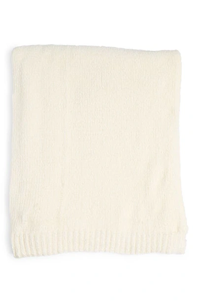 Bcbg Chenille Knit Throw Blanket In White Alyssum