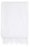 Bcbg Chenille Fringe Throw Blanket In Standard White