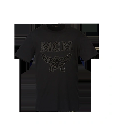 Mcm Men's Logo Studded T-shirt In Bk