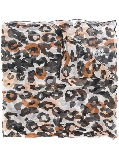 Sonia Rykiel Leopard Print Scarf - White