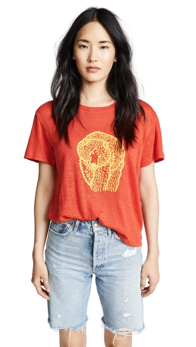 Banner Day Lone Bear Tee In Poppy Red