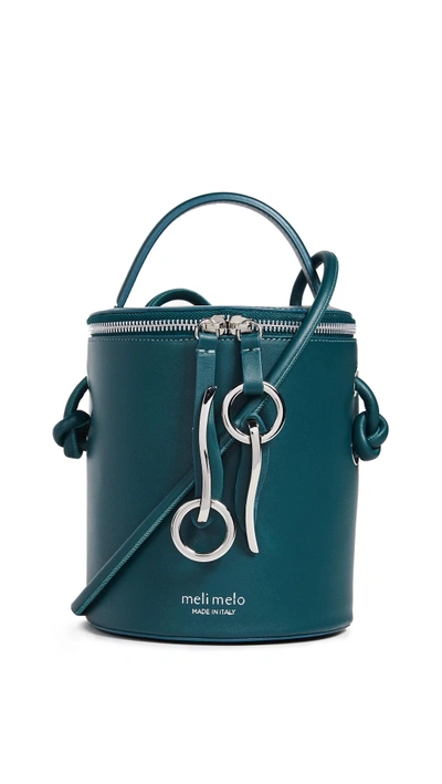 Meli Melo Severine Bucket Bag In Marble Green