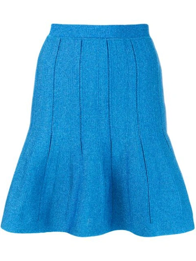 Alberta Ferretti Flared Short Skirt In Blu