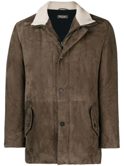 Loro Piana High Neck Coat In Brown