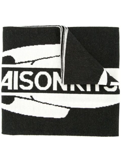 Maison Kitsuné Branded Scarf - Black