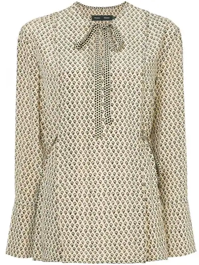 Proenza Schouler Printed Tied Top In Neutrals