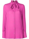 Valentino Ruffle Neck Shirt In Pink