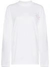 Martine Rose Oversized Logo Print Long Sleeved T-shirt - White