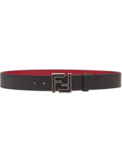 Fendi Logo Buckle Belt In Black