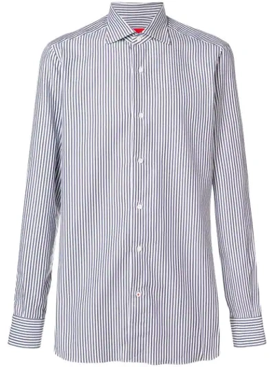 Isaia Striped Classic Shirt In Check