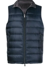 Herno Classic Padded Gilet In Blue