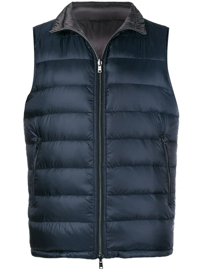 Herno Classic Padded Gilet In Blue