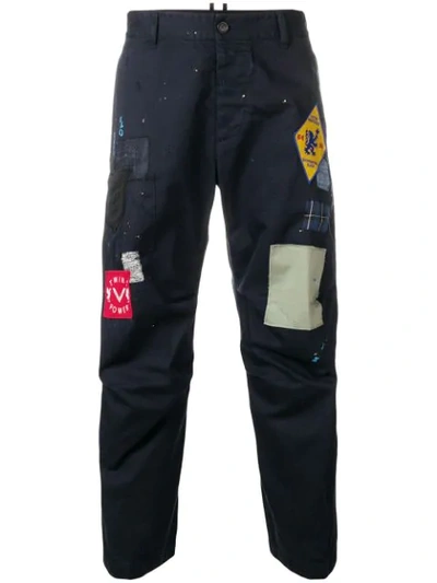 Dsquared2 Patch Appliqué Trousers - Blue