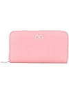 Dolce & Gabbana Zip Around Wallet In Pink