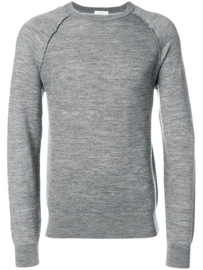 Paolo Pecora Round Neck Wool Cotton In Gray