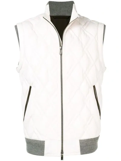 Ermenegildo Zegna Quilted Waistcoat In White