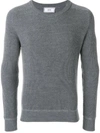 Ami Alexandre Mattiussi Crew Neck Elbow Patches Fisherman's Rib Sweater In Grey