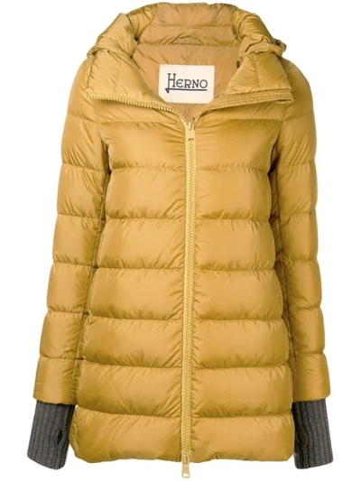 Herno Glove Insert Padded Jacket - Yellow