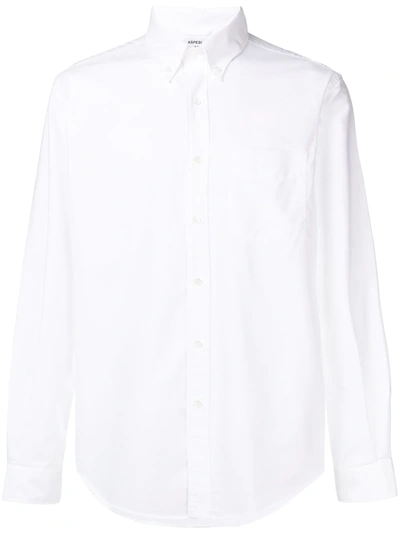 Aspesi Button-down Long-sleeve Shirt In White