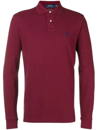 Polo Ralph Lauren Long Sleeved Classic Polo In Red