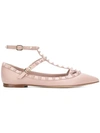 Valentino Garavani Rockstud Ballet Flats In Pink